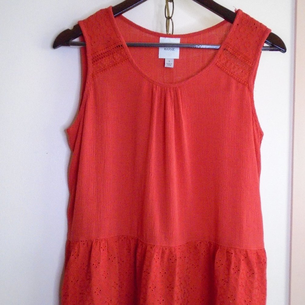 Knox Rose Red, Orange Sleeveless Top
